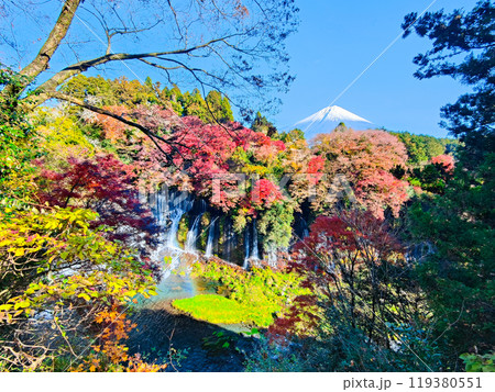 白糸の滝と富士山(秋) 白糸の滝と富士山(秋) 119380551