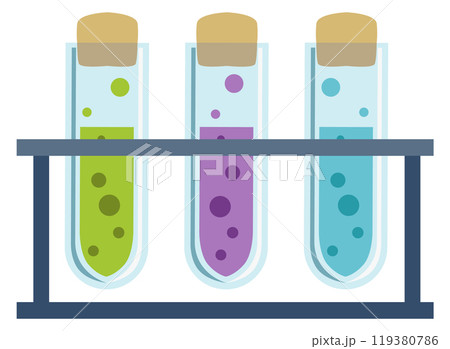 Chemical test tubes cartoon icon. Biology samples Chemical test tubes cartoon icon. Biology samples 119380786