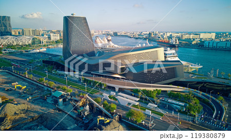 Kaohsiung, Taiwan - August 23, 2024: Aerial view of Kaohsiung Port Cruise Terminal. 119380879