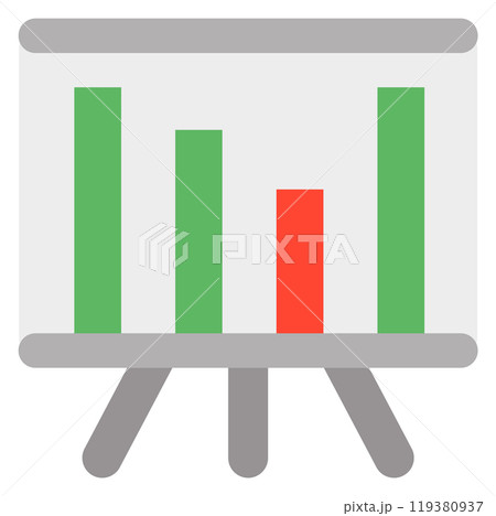 Presentation screen color icon. Business report infographic Presentation screen color icon. Business report infographic 119380937