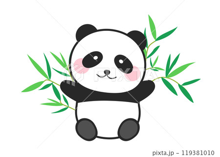パンダと笹のかわいいイラスト 119381010