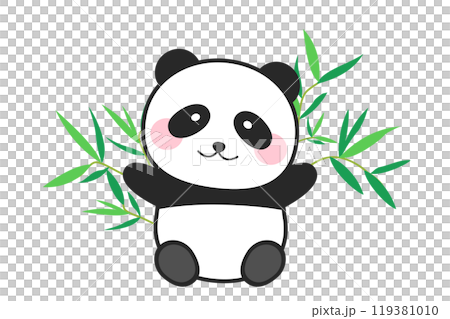 パンダと笹のかわいいイラスト 119381010