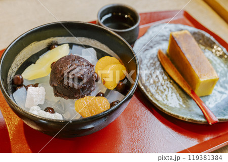 あんみつと芋羊羹 119381384