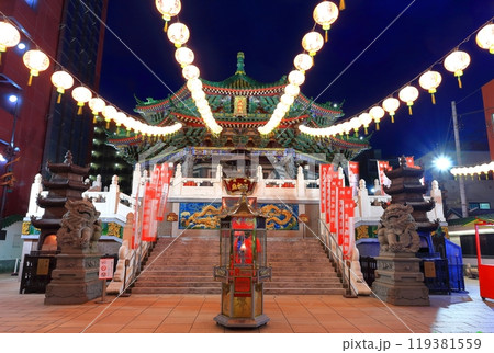 【神奈川県】横浜中華街の媽祖廟の夜景 119381559