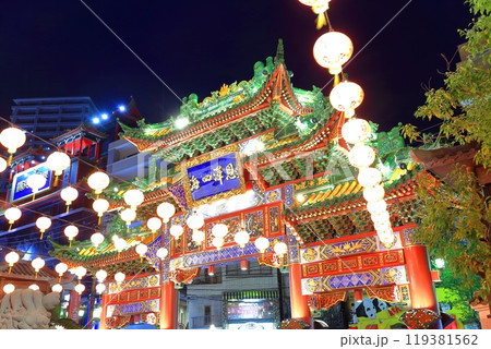 【神奈川県】横浜媽祖廟の夜景（横浜中華街） 119381562