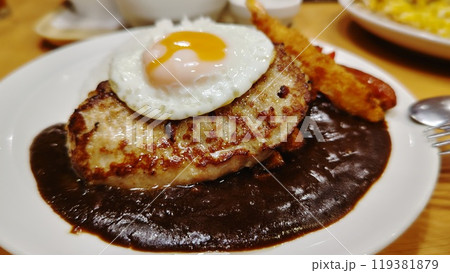 おいしいハンバーグ 海老フライ おいしいハンバーグ 海老フライ 119381879