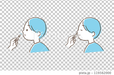 A child receiving a nasal vaccine A child receiving a nasal vaccine 119382000