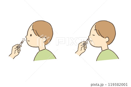 経鼻ワクチンを接種する子ども 119382001