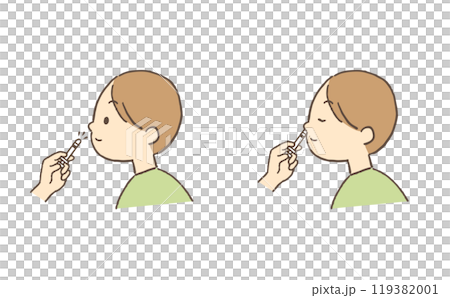 経鼻ワクチンを接種する子ども 119382001