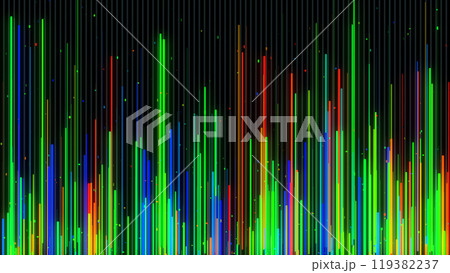Colorful vertical equalizer bars moving on black background Colorful vertical equalizer bars moving on black background 119382237