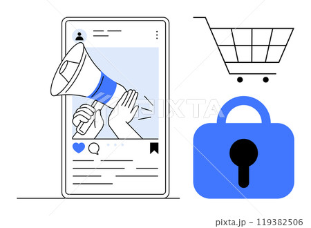Social Media Marketing with E-commerce and Security Elements in Minimalistic Design 119382506
