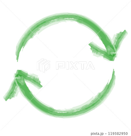 緑のリサイクルの矢印水彩イラスト 緑のリサイクルの矢印水彩イラスト 119382950