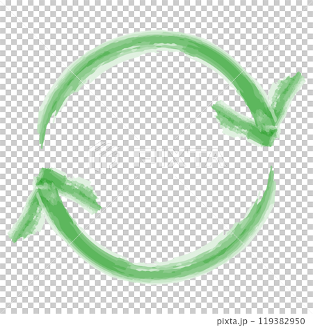 緑のリサイクルの矢印水彩イラスト 緑のリサイクルの矢印水彩イラスト 119382950