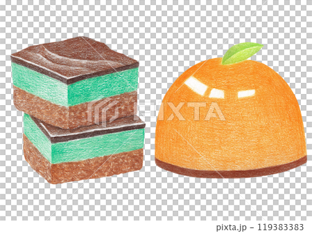 Cake illustration drawn with colored pencil. Cake illustration drawn with colored pencil. 119383383