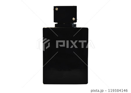 Toilet water in a black bottle. Toilet water in a black bottle. 119384146