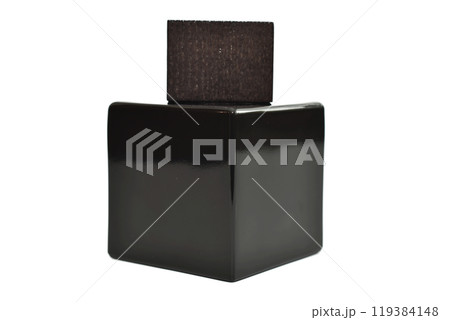 The cologne bottle is black. 119384148