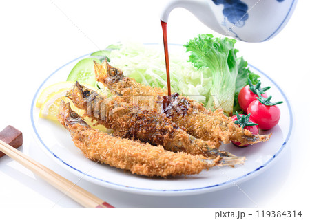 子持ちシシャモのフライ ( 白背景 ) 子持ちシシャモのフライ ( 白背景 ) 119384314