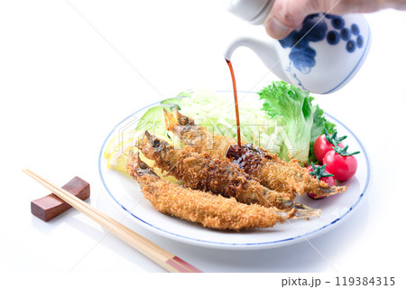 子持ちシシャモのフライ ( 白背景 ) 子持ちシシャモのフライ ( 白背景 ) 119384315