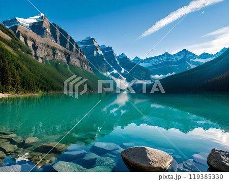 山と湖が織りなす絶景 山と湖が織りなす絶景 119385330