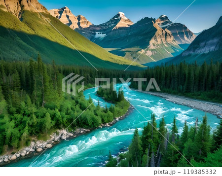 山と川が織りなす絶景 119385332