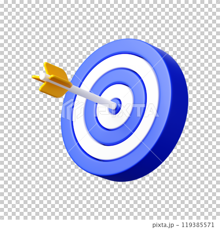 3DCG｜斜めから見た可愛いダーツの的と矢 119385571