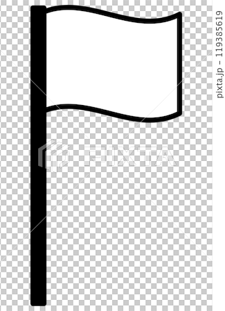 風になびく四角の旗のイラスト【モノクロ】 風になびく四角の旗のイラスト【モノクロ】 119385619