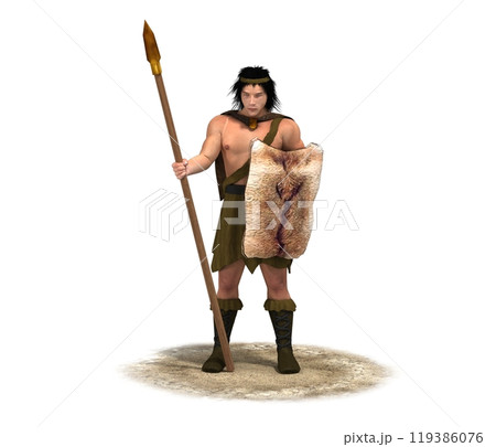 3D rendering, warrior character, illustration 119386076
