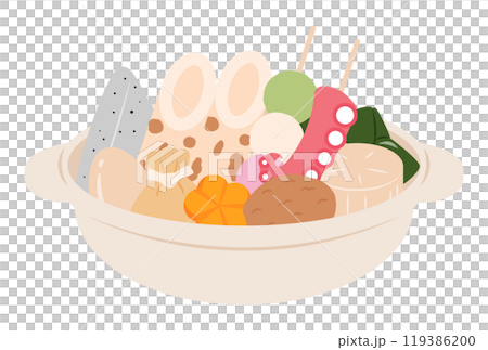 Illustration of oden in a pot Illustration of oden in a pot 119386200