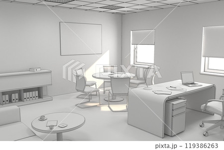 office, interior visualization, 3D illustration 119386263