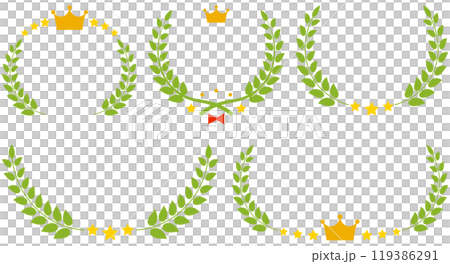 月桂樹のイラストセット 月桂樹のイラストセット 119386291
