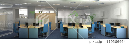 office, interior visualization, 3D illustration 119386464