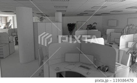 office, interior visualization, 3D illustration 119386470