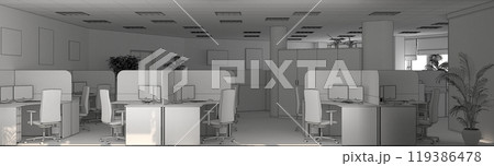 office, interior visualization, 3D illustration 119386478