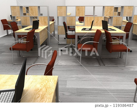 office, interior visualization, 3D illustration 119386487