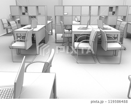 office, interior visualization, 3D illustration 119386488