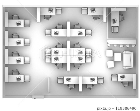 office, interior visualization, 3D illustration 119386490