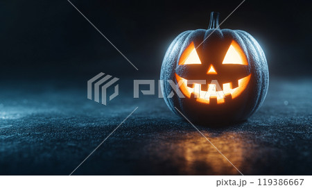 A pumpkin with a smiley face on it 119386667