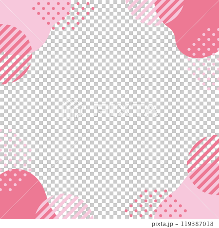 幾何学 シェイプ 抽象的な形 フレーム ピンク 水玉 正方形 幾何学 シェイプ 抽象的な形 フレーム ピンク 水玉 正方形 119387018