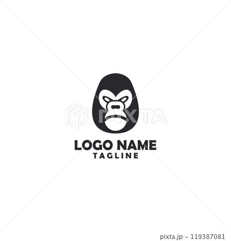 Dumbbell Gorilla logo design vector Dumbbell Gorilla logo design vector 119387081