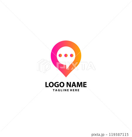 pin chat logo design vector 119387115