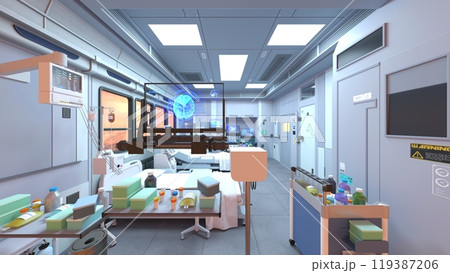 宇宙船内の病室 119387206