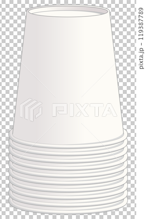 Illustration of stacked white paper cups Illustration of stacked white paper cups 119387789