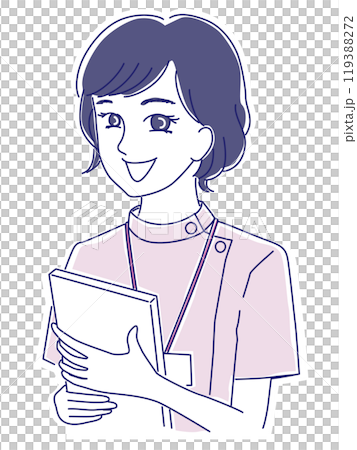 一個微笑的女護士的插圖 119388272
