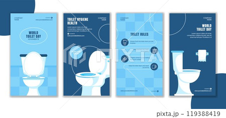 World Toilet Day Awareness Social Media Stories with Cartoon Hand Drawn Design 119388419