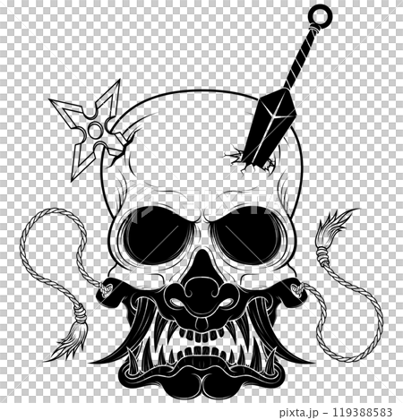 Skull with japanese hannya mask Skull with japanese hannya mask 119388583