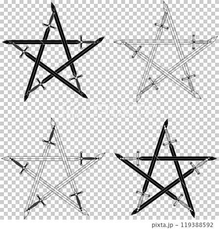 Medieval swords forming a star 119388592