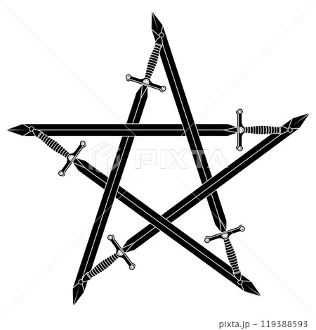 Medieval swords forming a star 119388593