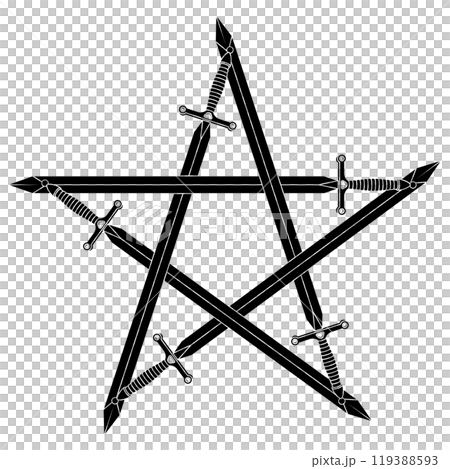 Medieval swords forming a star 119388593