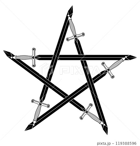 Medieval swords forming a star 119388596