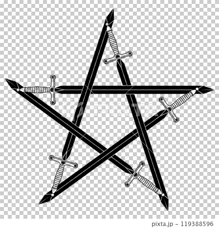 Medieval swords forming a star 119388596